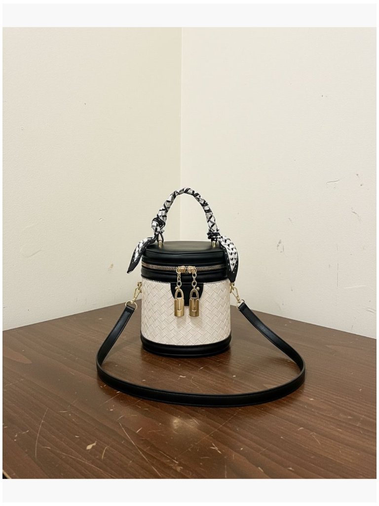 Mini Bucket Crossbody Bag Vegan Leather Small Round Shoulder Handbag